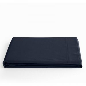 Coton Pur - Drap plat 'Prémium' pour lit 1 place & 2 places - Prémium Bleu Nuit - 240 x 300 cm pour lit 2 places