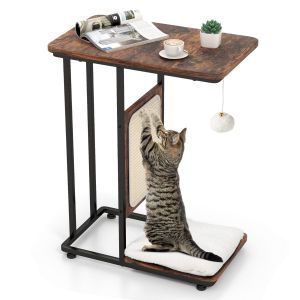 Table d'appoint Coast avec plateau à gratter pour chat - 4 en 1 - Max. 30 kg - 50 x 30 x64 cm - Marron