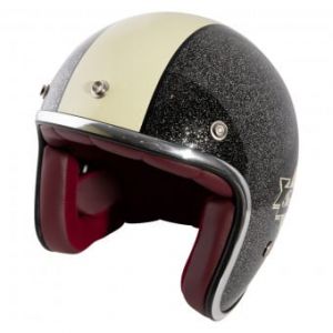 Casque jet moto Torx Wyatt Famous Shiny Glitter Black taille XS