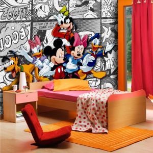 Papier peint XXL intisse Mickey BD Blanc 360X255 CM AG ART