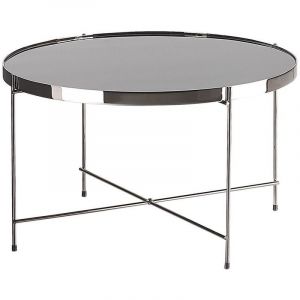 Beliani Table basse noire et argentée ronde ø63 cm LUCEA