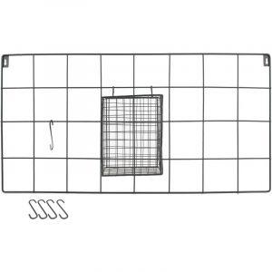 The home deco factory Support mural filaire avec crochets - 60 x 30 - Noir