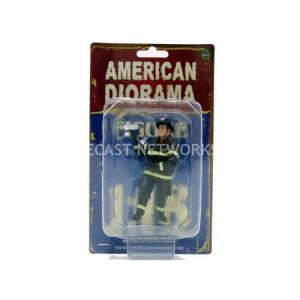 Image de American Diorama Voiture Miniature de Collection 1-18 - FIGURINES Pompier - 3 - Black / Yellow - 77461