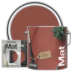 Rust-oleum Peinture Mate Murs et Plafonds Rouge - Rouge Brique 2,5L