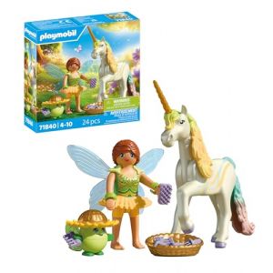 Playmobil | Magic Unicorns | Licorne de Collection Fleur d'arc-en-Ciel avec fée | avec Accessoires interchangeables et détails Magiques | Cadeau Parfait pour Les Enfants à partir de 4 Ans | 71840