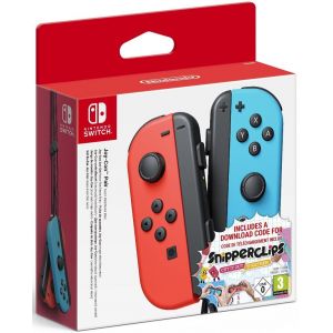 Nintendo Paire de manettes Joy-Con bleu & rouge néon + Code de téléchargement pour Snipperclips