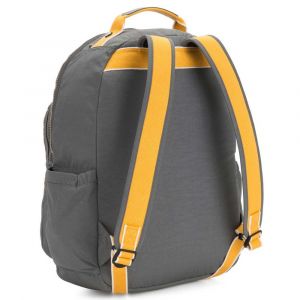 Image de Kipling Sac à dos Seoul New Classics CE2/Collège Dark Carbon Yellow gris