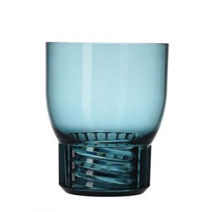 Kartell Verre Trama Small / H 11 cm bleu en mati&egrave;re plastique