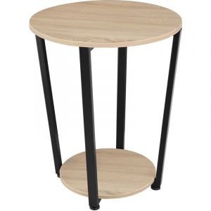 TecTake Table d'appoint SWINDON table basse industrielle table de canapé table de salon table de rangement bois MDF - marron clair