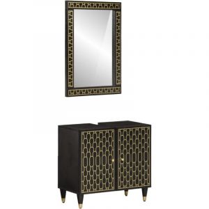 VidaXL Ensemble de meubles salle de bain 2 pcs bois de manguier massif