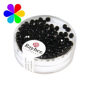 Rayher Perles verre irisée - noir 3mm