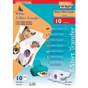 DECAdry OCI4770 - Pochette de 10 feuilles transfert pour tee-shirt (A4)