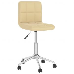 Image de VidaXL Chaise de bureau pivotante Cr?me Similicuir