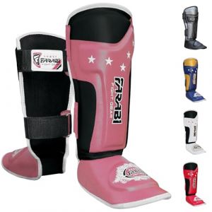 Farabi Sports Protège-Tibia Pour Enfant - Muay Thai Kick Boxing Arts Martiaux Taille Unique - Rose