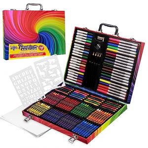 Kit de dessin - KreativeKraft - KK-PREMIUM - Mallette de coloriage - Facile à transporter - Multicolore