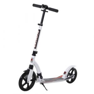 Homcom Trottinette pliable pour adulte enfant à partir 14 ans hauteur guidon réglable alu blanc