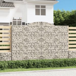VidaXL Panier de gabions arqué 300x30x200/220 cm Fer galvanisé