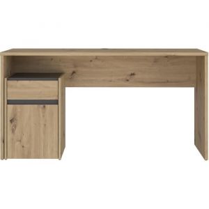 Bureau Droit Modultrick - Ch&ecirc;ne/Gris Fonc&eacute; - 140 X 52,7 X 72,5 Cm