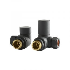 Hudson Reed Robinets de Radiateur d’Angle (Lot de 2) - Charbon noir