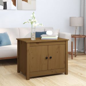 VidaXL Table basse Marron miel 71x49x55 cm Bois massif de pin marron miel