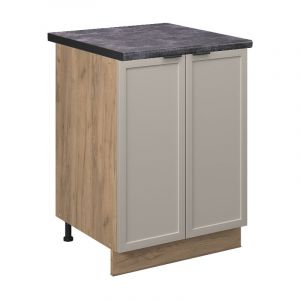 Meuble Bas De Cuisine Fame-Line, 60cm, Pt Anthracite, Grisbeige, Ch&ecirc;ne De Force Dor&eacute;, Vicco