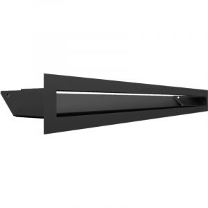 Kratki AIR Grille de Ventilation Noire 6x60 cm - Grille d’air Chaud orientée à 45° pour cheminée - Grille d'extraction pour Ventilation de cheminée, résistante à la Chaleur et à la surchauffe