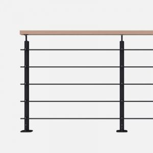 Kordo - opalu - Kit garde-corps 2m pr&ecirc;t &agrave; poser en aluminium