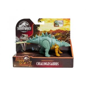 Coffret dinosaure chialingosaurus - pour jurassic world - dino attaque f&eacute;roce 20 cm - animaux pr&eacute;historique vert
