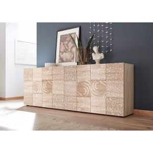 Bobochic Buffet Enfilade 4 portes Blanche Prismo