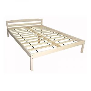 Image de Décoshop26 Lit adulte 2 personnes en bois blanc 140 x 200 cm avec sommier à lattes LIT06020