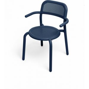 Fatboy Fauteuil empilable Toní / Set de 2 - Aluminium perforé bleu en métal