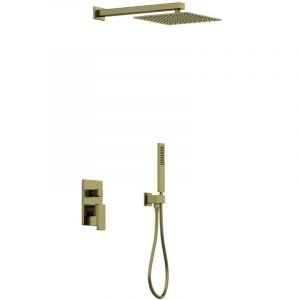 Image de Ensemble de douche encastrable avec mitigeur m&eacute;canique - Dor&eacute; finition satin&eacute;e - TOCANTIS