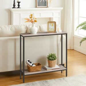 HOOBRO Console Meuble Table Console Fine Petite Table de Présentation Table d’Entrée Bout de Canapé Table dAppoint Grège