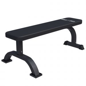 Gorilla Sports Banc de musculation plat Blanc/Noir Noir