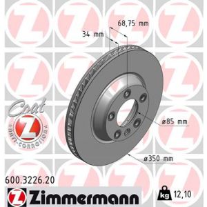 Zimmermann Disque de frein avant gauche OTTO GMBH 600.3226.20