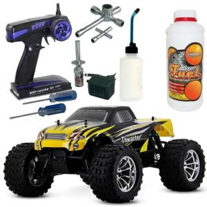 Amewi Pack Monster Truck Thermique Thwarter N1 4x4 avec carburant modelisme et Starter Kit