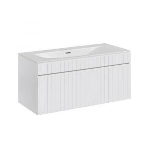 SANS Meuble simple vasque encastrée 100cm Zelie Blanc