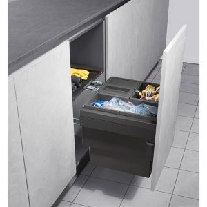 Hailo Poubelle de cuisine tri sélectif 3 bacs encastrable 44L (18+13+13) Cargo Synchro