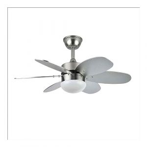 FABRILAMP Ventilateur DC 6 pales, couleur blanc et hêtre, 41 x 85 cm, télécommande, minuteur, idéal pour rafraîchir les espaces et réguler la température ambiante.