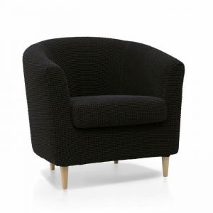 SOFASKINS Housse pour Fauteuil - Housse de canapé Super élastique - Design Exclusif - Respirant et Durable - Facile à Installer - 60-90 cm - Couleur Noire
