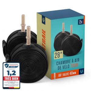 Alphatrail chambre a air velo 28 lot de 2 valve av