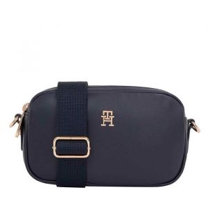 Tommy Hilfiger Petit sac bandouli&egrave;re &agrave; plaque monogramme TH POPPY REFORM CAMERA BAG/Space Blue