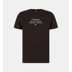 Tommy Hilfiger T-shirt droit coton bio signature floquée Noir