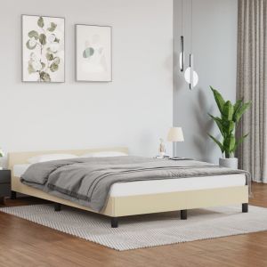 VidaXL Cadre de lit avec tête de lit Crème 140x200 cm Similicuir