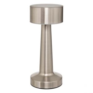 Atmosphera Lampe d'extérieur LED rechargeable USB en acier Argent effet brossé D 9 x H 21.5 cm
