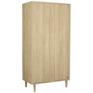 Sauthon Armoire 2 portes avec détail imitation bois texturé et pieds bois