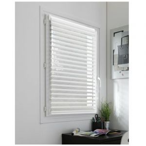 Mad&eacute;costore Store Enrouleur Aliz&eacute;e sans per&ccedil;age voile / tamisant - Blanc - L96 x H190cm L96 x H190cm (issu L92cm)