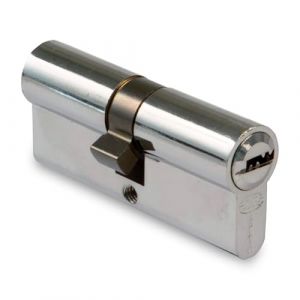 Amig - Cylindre de Serrure | 6 Broches en Laiton | Système Anti-Perçage | 5 Clés Duplication Facile | Pour Portes en Bois, Chromé Brillant, 70mm (30-40)