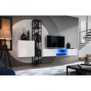 Ensemble Meuble TV Design " VI" 270cm Blanc & Noir Prix