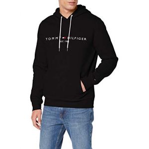 Tommy Hilfiger Tommy Logo Hoody Sweat-Shirt, Noir (Jet Black Base), Large Homme